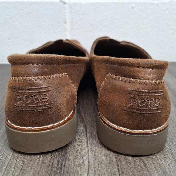 BOBS from Skechers Womens Brown Faux Fur Lined Slip On Loafers 113352 Size 7.5 - Picture 4 of 7